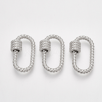 Brass Screw Carabiner Lock Charms LS-KK-T047-02P-1