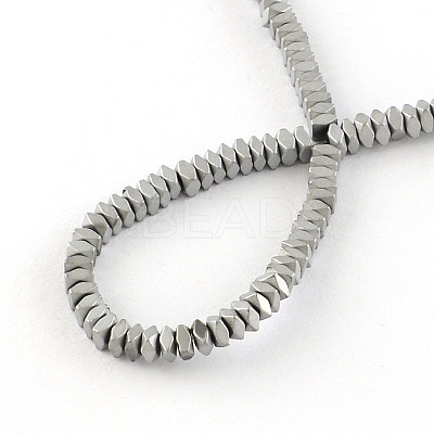 Square Electroplated Non-magnetic Synthetic Hematite Bead Spacers G-R259-76G-1