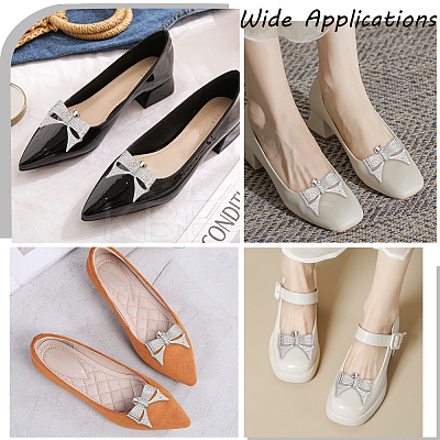 2Pcs Bowknot Alloy Rhinestone Shoe Decorations FIND-CP0002-30A-1