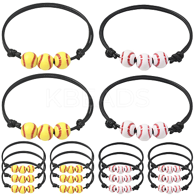 20Pcs 2 Colors Sport Theme Acrylic Beaded Bracelets for Men Women BJEW-SP0001-22-1