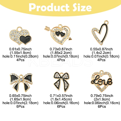 28Pcs 6 Styles Alloy Enamel Pendants FIND-FS0003-22-1