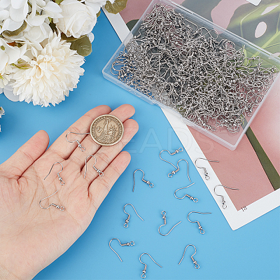 300Pcs 304 Stainless Steel Earring Hooks STAS-SP0001-34-1