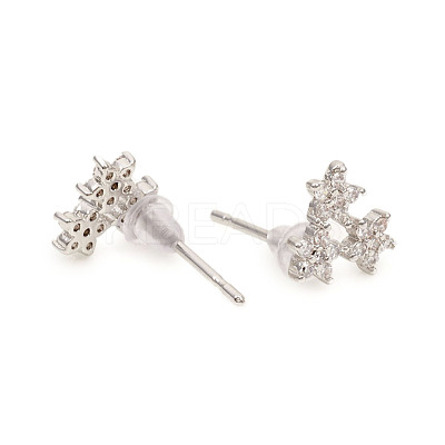 Brass Stud Earrings EJEW-L247-02P-1