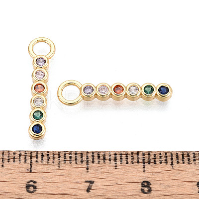 Brass Pave Cubic Zirconia Pendants KK-T077-59G-1