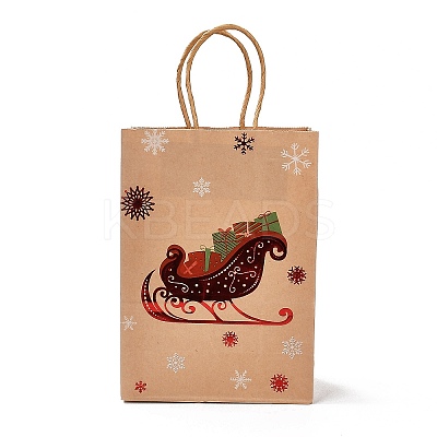 Christmas Theme Hot Stamping Rectangle Paper Bags LS-CARB-F011-02D-1