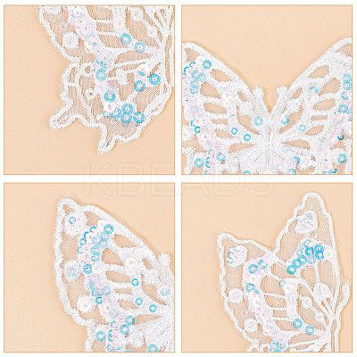 12Pcs 2 Style Butterfly Laser Effect Sequin Appliques PATC-GF0001-10-1