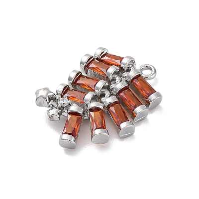 Brass Micro Pave Cubic Zirconia Pendants KK-D288-03P-1