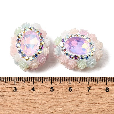 Handmade Polymer Clay Rhinestone Beads CLAY-Z005-02-1