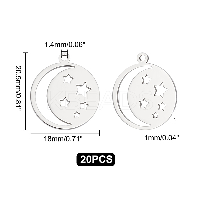 201 Stainless Steel Laser Cut Pendants STAS-UN0034-60-1