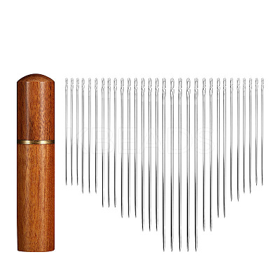 30Pcs Galvanized Iron Self Threading Hand Sewing Needles TOOL-NH0001-02B-1