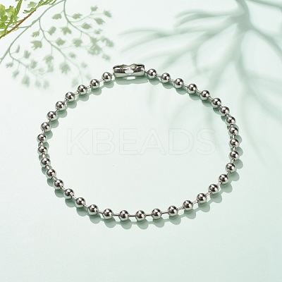 Non-Tarnish 304 Stainless Steel Ball Chains Necklace for Women NJEW-JN03892-01-1