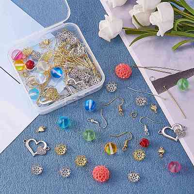 DIY Heart Drop Earring Making Kit DIY-SZ0007-66-1