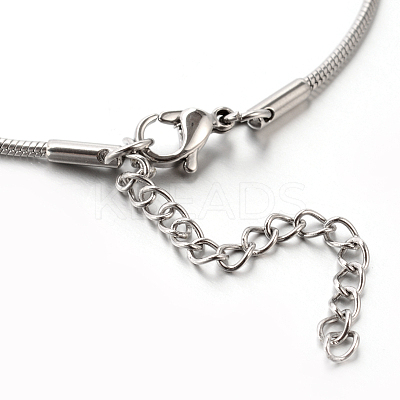 Tarnish Resistant 304 Stainless Steel Snake Chain Bracelets STAS-M175-10P-B-1