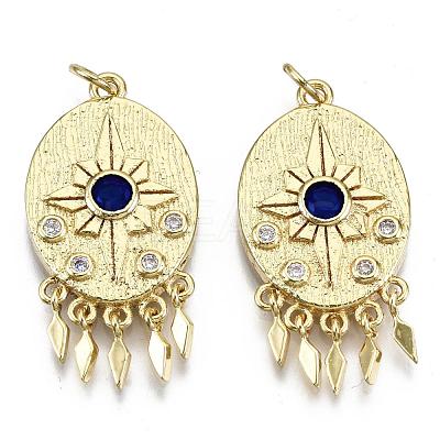 Brass Micro Pave Colorful Cubic Zirconia Pendants ZIRC-S067-097-NF-1
