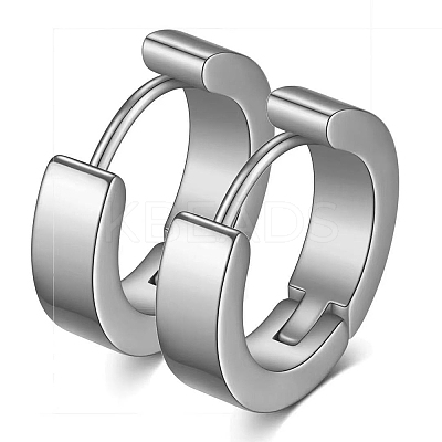 Stainless Steel Hoop Earrings PW-WG73897-04-1
