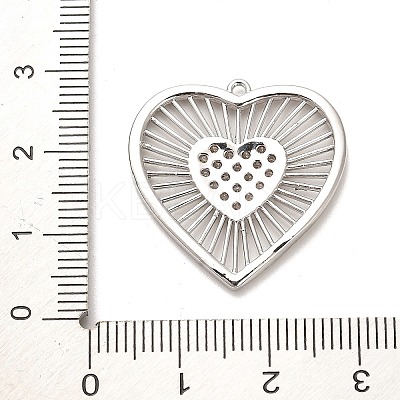 Rack Plating Brass Micro Pave Clear Cubic Zirconia Pendants KK-L210-010P-1