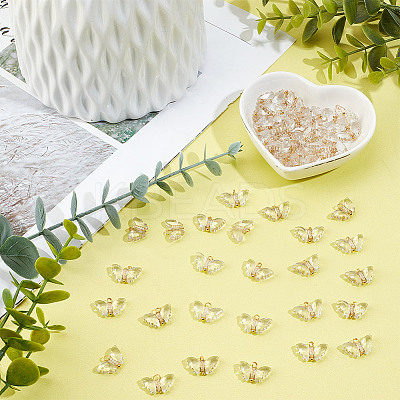 Plating Transparent Acrylic Pendants FIND-DC0004-69-1