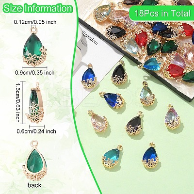 18Pcs 3 Colors Transparent Glass Pendants GLAA-YW0004-52A-1