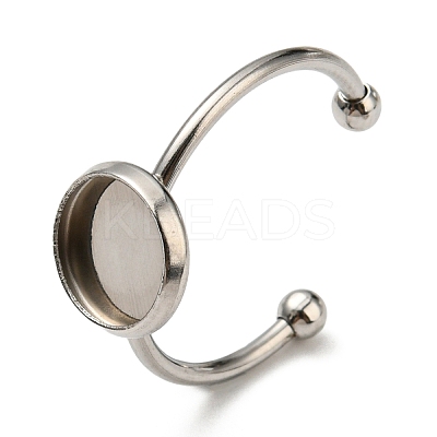 Tarnish Resistant 304 Stainless Steel Open Cuff Ring Findings STAS-H215-01A-P-1