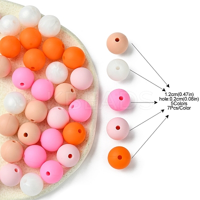 35Pcs Food Grade Eco-Friendly Silicone Focal Beads SIL-FS0001-22B-1