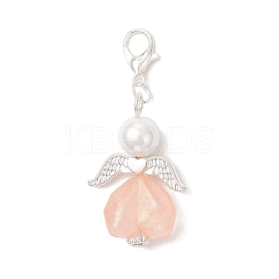 Heart Angel Acrylic Pendant Decorations HJEW-JM03655-03-1
