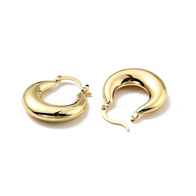 Rack Plating Brass Chunky Hoop Earrings for Women LS-EJEW-G288-35F-G-1