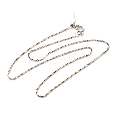 1.5mm Rack Plating Brass Box Chain Adjustable Slider Necklaces for Women Men MAK-L044-35P-1