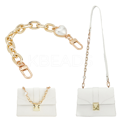 Love Heart Imitation Pearl Phone Case Chain FIND-WR0007-28-1