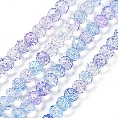 Transparent Crackle Glass Beads Strands CCG-L050-01B-08-1
