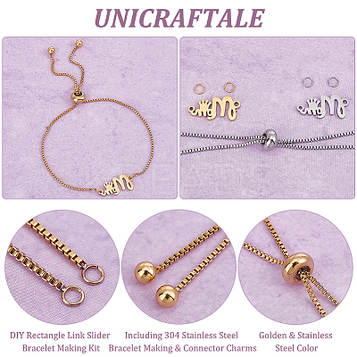 DIY Word Mom Link Slider Bracelet Making Kit DIY-UN0003-70-1