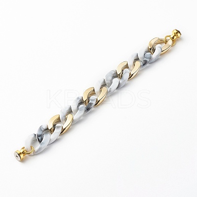 Acrylic & CCB Plastic Curb Chain Phone Case Chain HJEW-JM00485-06-1