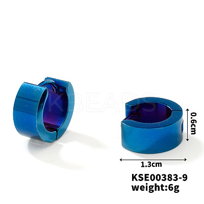 Fashionable 304 Stainless Steel Mirror Polished Hoop Earrings for Hip-hop Street Style WQ4489-10-1