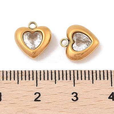 Ion Plating(IP) 304 Stainless Steel Micro Pave Cubic Zirconia Pendants STAS-S131-17G-04-1