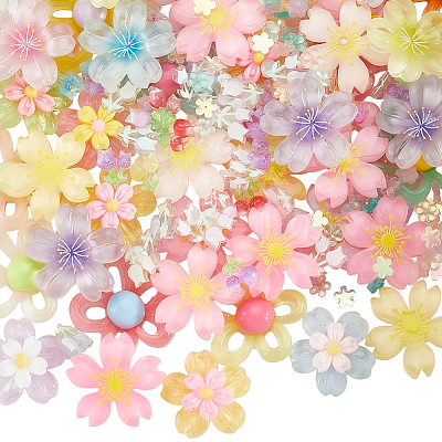200Pcs 6 Styles Transparent Resin Cabochons CRES-SP0001-11-1