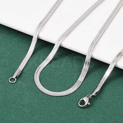 Non-Tarnish 304 Stainless Steel Snake Chain Necklaces NJEW-F195-01B-P-1