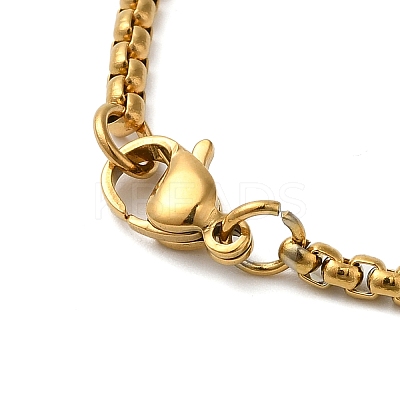Saint Christopher Cross 201 Stainless Steel Box Chain Pendant Necklaces for Women and Men NJEW-F324-01G-1
