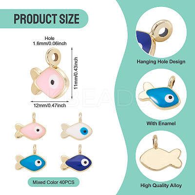 40Pcs Alloy Enamel Charms ENAM-PJ0001-15-1