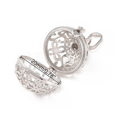 Eco-Friendly Hollow Brass Round Cage Pendants KK-L143-02-NR-1