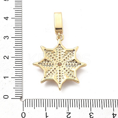 Rack Plating Brass with Cubic Zirconia Pendants KK-Q017-05C-G-1