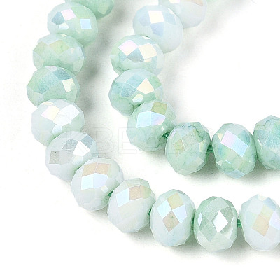 Anti-Tarnish Electroplate Rondelle Glass Beads Strands EGLA-T021-6mm-17-06-1