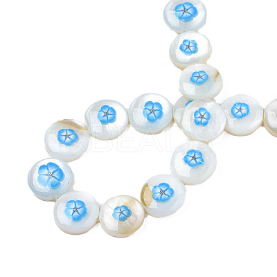 Natural Freshwater Shell Enamel Beads SHEL-N026-194-03A-1