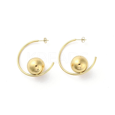 Ion Plating(IP) 304 Stainless Steel Stud Earrings EJEW-M249-02G-1