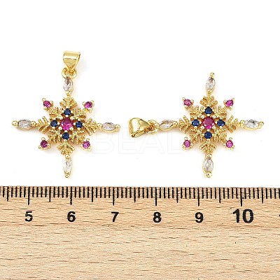 Brass Micro Pave Cubic Zirconia Pendants KK-S526-45G-1
