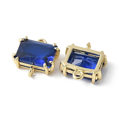 Brass Pave Cubic Zirconia Connector Charms KK-F892-53G-02-1