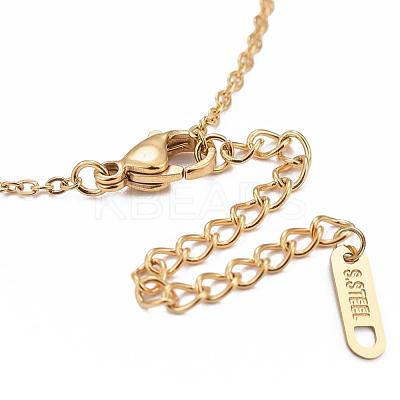304 Stainless Steel Cable Chains Pendant Necklaces NJEW-F267-15-1