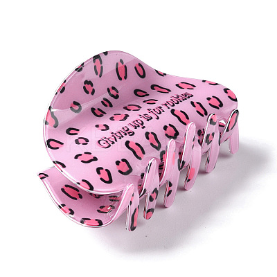 Leopard Print Pattern PVC Claw Hair Clips PHAR-M013-02H-1