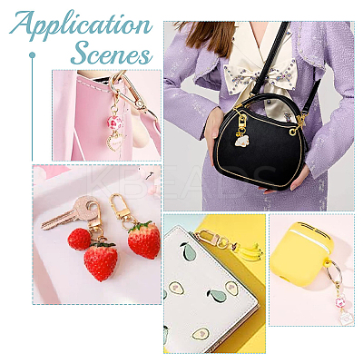4 Sets 2 Style Natural Gemstone Heart & Enamel Dog Brass Bell Pendant Decorations HJEW-GA0001-39-1