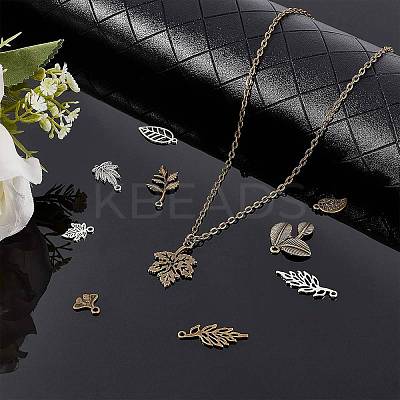 Tibetan Style Alloy Leaf Pendants TIBEP-PH0001-10-LF-1