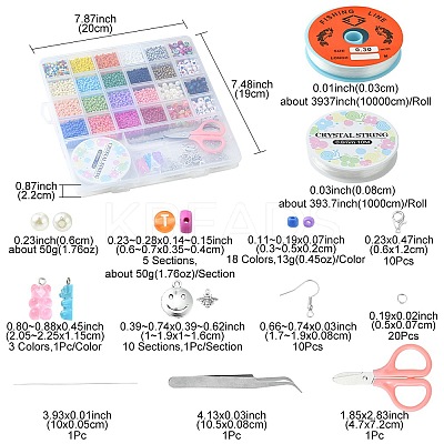 DIY Beaded Earring Bracelet Necklace Making Kit DIY-YW0006-47-1