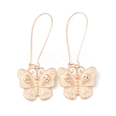 Enamel Butterfly with Skull Hoop Earrings EJEW-WH0017-43KCG-A-1